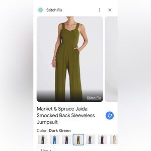 NWT Market & Spruce Jaida Smocked Back Sleeveless Jumpsuit